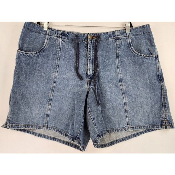Venezia Pants - Venezia Jean Shorts Womens 22 Blue Denim Casual Mom Core Shorts with Drawstring
